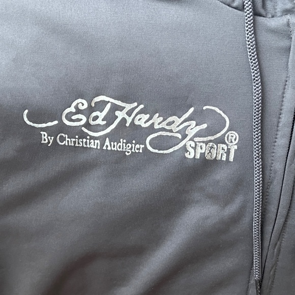 Ed Hardy Vintage Sport Embroidered Tiger Zip Jacket Hoodie - Picture 6 of 11